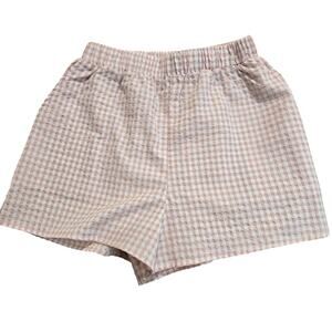 NEW Klesis Pink Gingham Shorts Textured High-rise Sz S Garden Girl